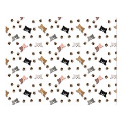 Illustration Cartoon Cat Paw Background Pattern Cute Double Sided Flano Blanket (large) 