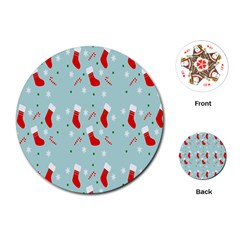 Christmas-pattern -christmas-stockings Playing Cards Single Design (round)