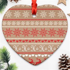 Christmas-pattern-background Heart Ornament (two Sides)