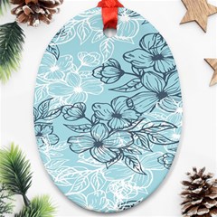 Flowers-25 Oval Ornament (two Sides)