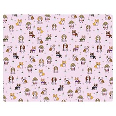 Puppies Dog Pattern Drawing Double Sided Flano Blanket (medium) 