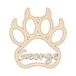 Personalized Paw Print Wood Ornament Front