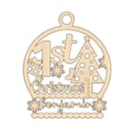 Personalized Christmas Tree 1st Wood Ornament Front