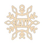 Personalized Classic Snowflake Shape Wood Ornament Front