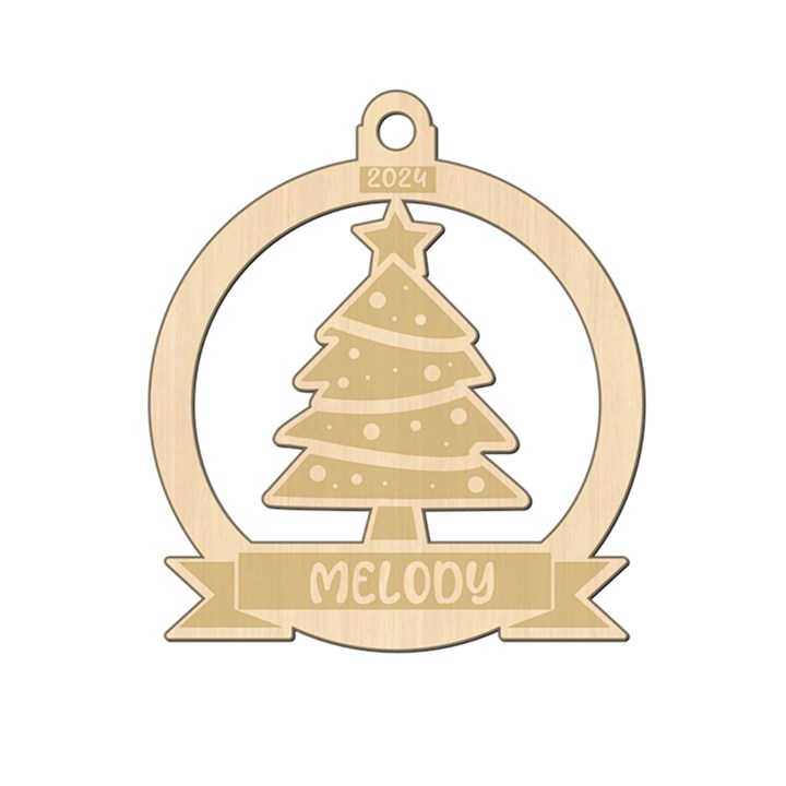 Personalized Big Xmas Tree Xmas Bubble Wood Ornament