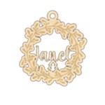 Personalized Xmas Wreath Wood Ornament Front