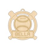 Personalized Sport Baseball Wood Ornament Front