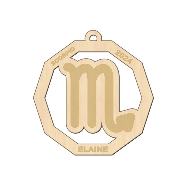 Personalized Zodiac Sign Scorpio Wood Ornament