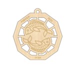 Personalized Zodiac Symbols Pisces Wood Ornament Front
