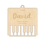 Personalized Musical piano Wood Ornament Front