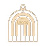 Personalized Musical Piano Rainbow Wood Ornament Front