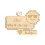 Personalized Emoji Cool Happy Face Sun Glass Smile Wood Ornament Front