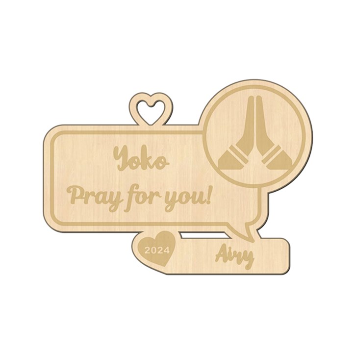 Personalized Emoji Cool Happy Pray For You Wood Ornament