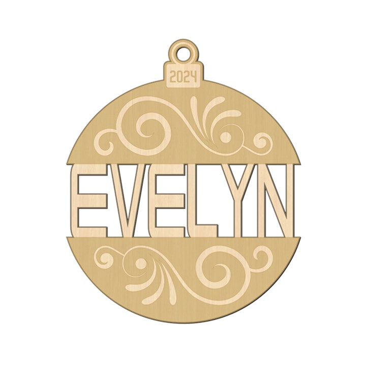 Personalized Christmas Ball Name 1 Wood Ornament