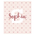 Personalized Name Heart Love Pink Two Sides Premium Plush Fleece Blanket (Kids Size) 50 x40  Blanket Front