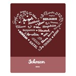 Personalized Family Name Love Heart Two Sides Premium Plush Fleece Blanket (Large) 80 x60  Blanket Front