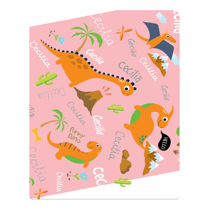 Personalized Baby Dinosaur Blanket Two Sides Premium Plush Fleece Blanket (Large)