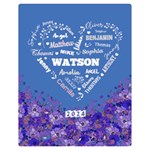 Personalized Family Name Love Heart Flower Two Sides Premium Plush Fleece Blanket (Teen Size) 60 x50  Blanket Front