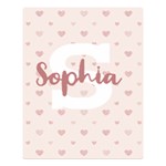 Personalized Name Monogram Heart Love Pink Two Sides Premium Plush Fleece Blanket (Large) 80 x60  Blanket Front