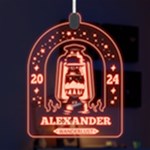 Personalized Name Star Night Camping Light Moon LED Acrylic Ornament Front