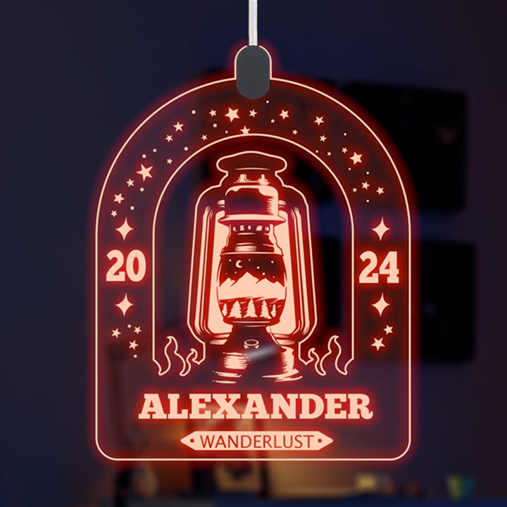 Personalized Name Star Night Camping Light Moon LED Acrylic Ornament