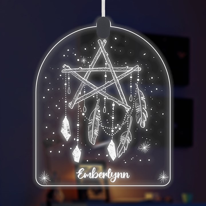 Personalized Name Star Night Moonlight Phases LED Acrylic Ornament