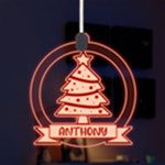 Personalized Christmas Tree LED Acrylic Ornament Front