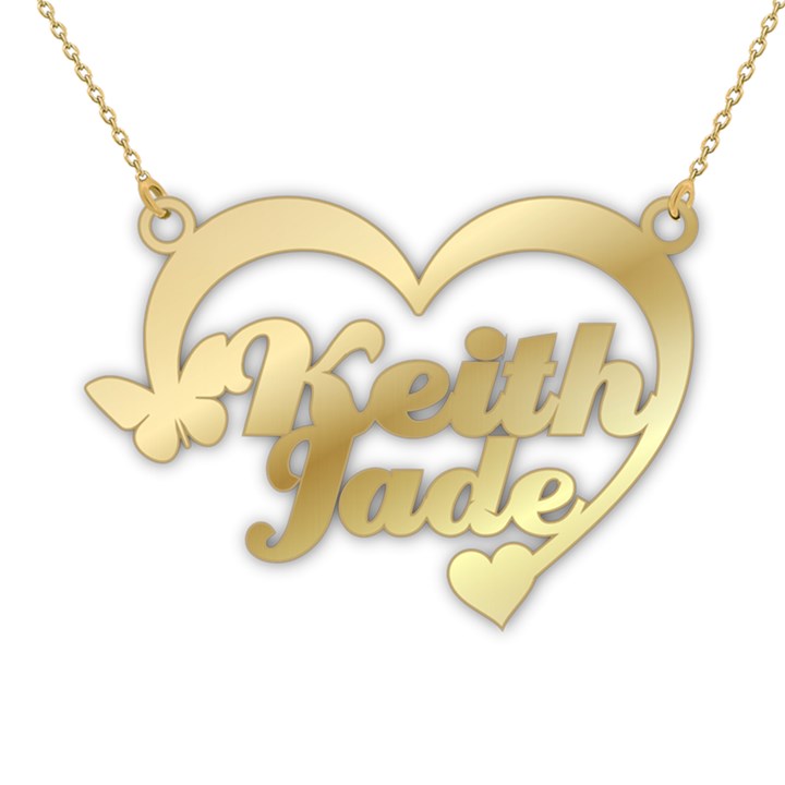Personalized Name Love Butterfly 925 Sterling Silver Name Pendant Necklace