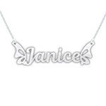 Personalized Butterfly Name 925 Sterling Silver Name Pendant Necklace Front