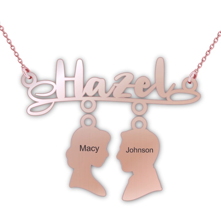 Personalized Double Name 925 Sterling Silver Pendant Necklace