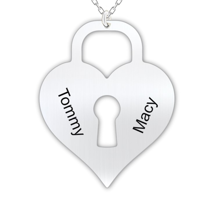 Personalized 2 Names Heart Locker 925 Sterling Silver Name Pendant Necklace