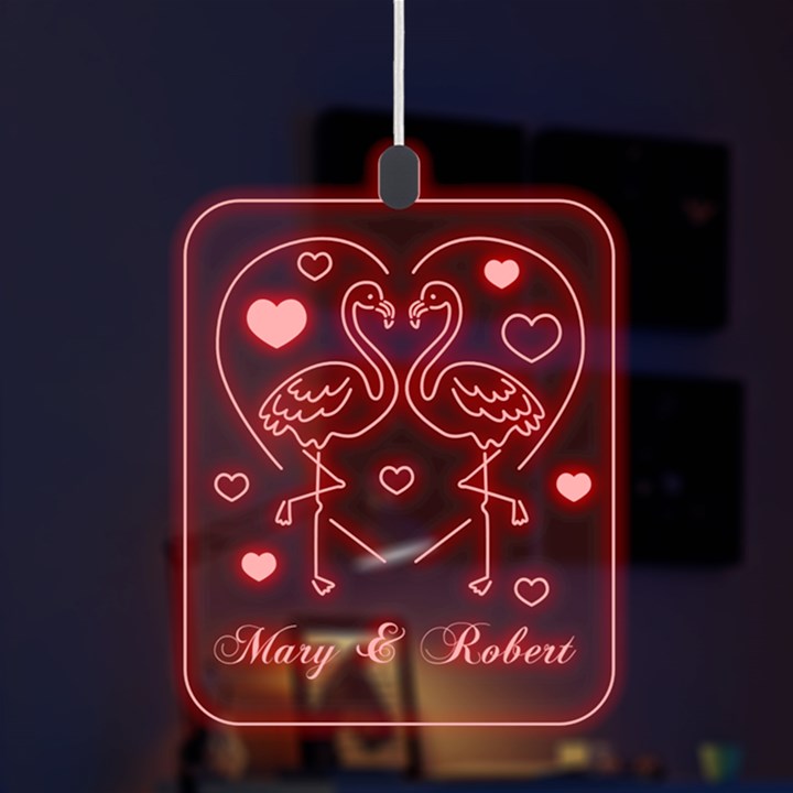 Flamingos Love LED Acrylic Ornament