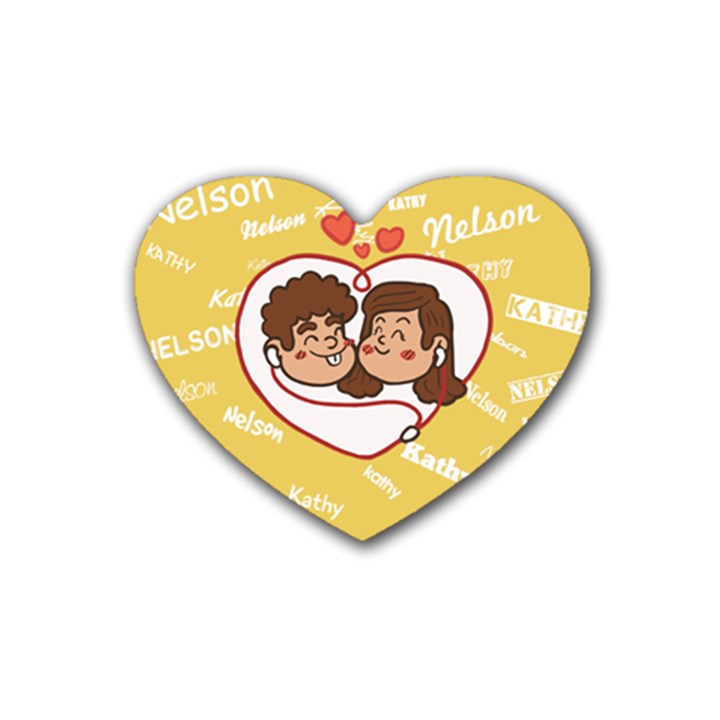 Music Couple Rubber Coaster (Heart)