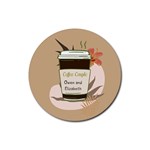 Coffee Couple Rubber Coaster (Round) Front