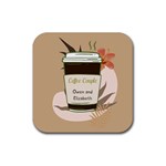 Coffee Couple Rubber Coaster (Square) Front