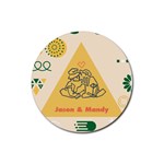 Couple Love Action Rubber Coaster (Round) Front