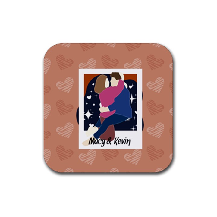 Couple Instant Photo Rubber Coaster (Square)