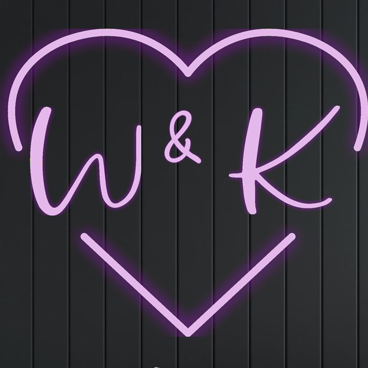 Personalized Love Heart Couple Initial Neon Signs and Lights