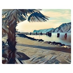 A Walk On Gardasee, Italy  One Side Premium Plush Fleece Blanket (medium)