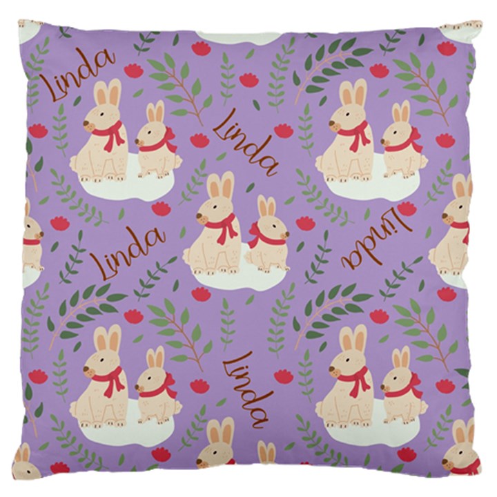 Personalized Easter Rabbit Name Large Cushion Case (One Side)