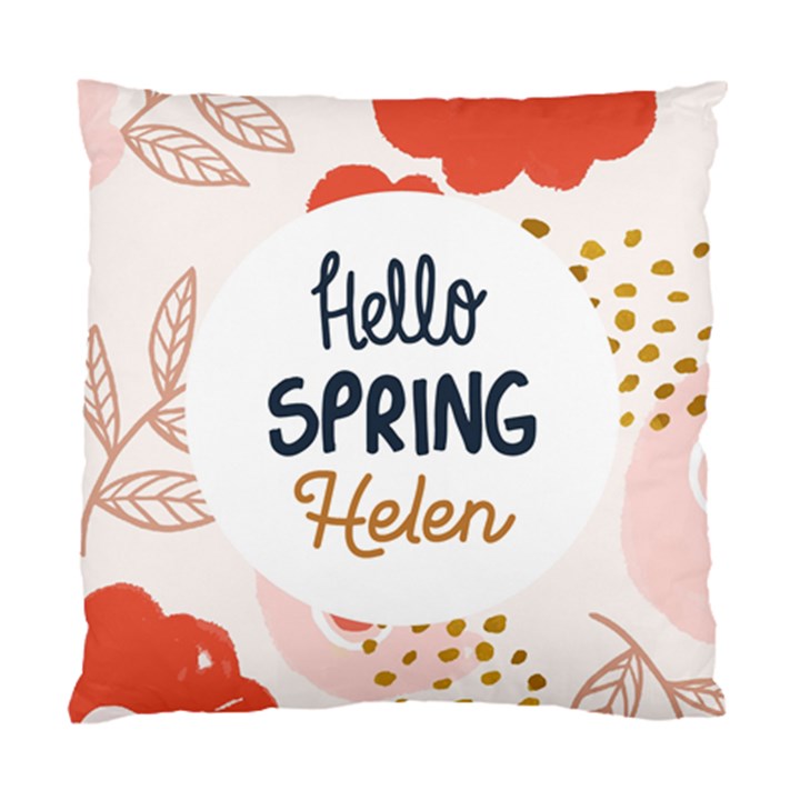 Personalized Spring Floral Pattern Name Standard Cushion Case (One Side)