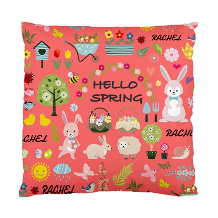 Personalized Spring Easter Rabbit Name Standard Cushion Case (One Side)