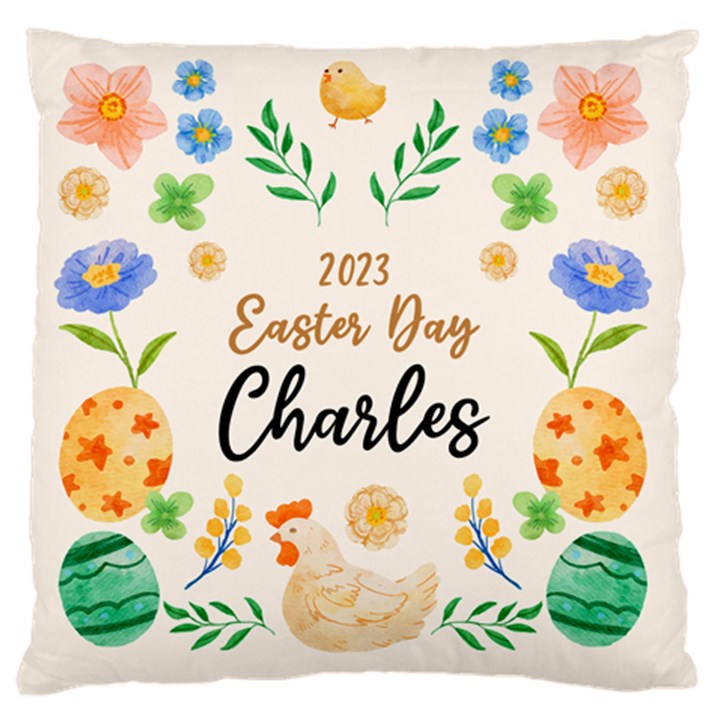 Personalized Easter Bunny Rabbit Name Large Cushion Case (One Side)