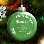 Nature Graphic LED Glass Round Ornament Front