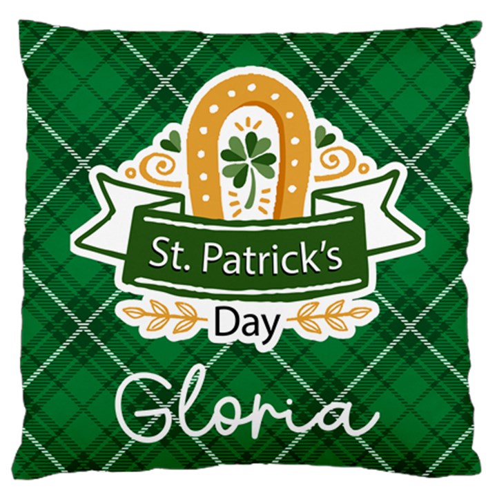 Personalized St Patricks Day Pattern Name Large Cushion Case (One Side)