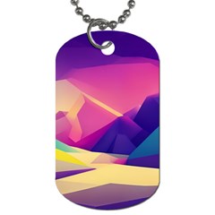 Abstract Geometric Landscape Art Dog Tag (one Side)