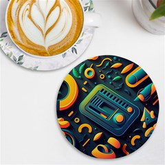 Abstract Pattern Background Uv Print Round Tile Coaster