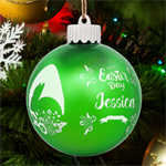 Personalized Easter Name LED Glass Sphere Ornament Front