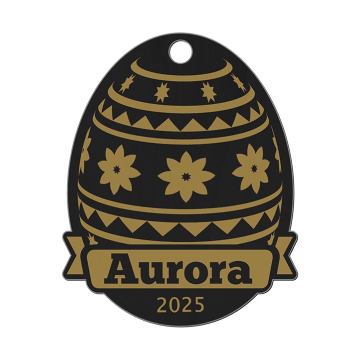 Personalized Name Easter Egg Pattern 3 Wood Ornament