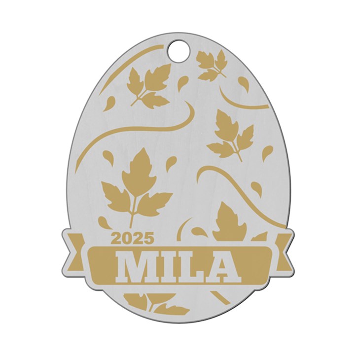 Personalized Name Easter Egg Pattern 15 Wood Ornament